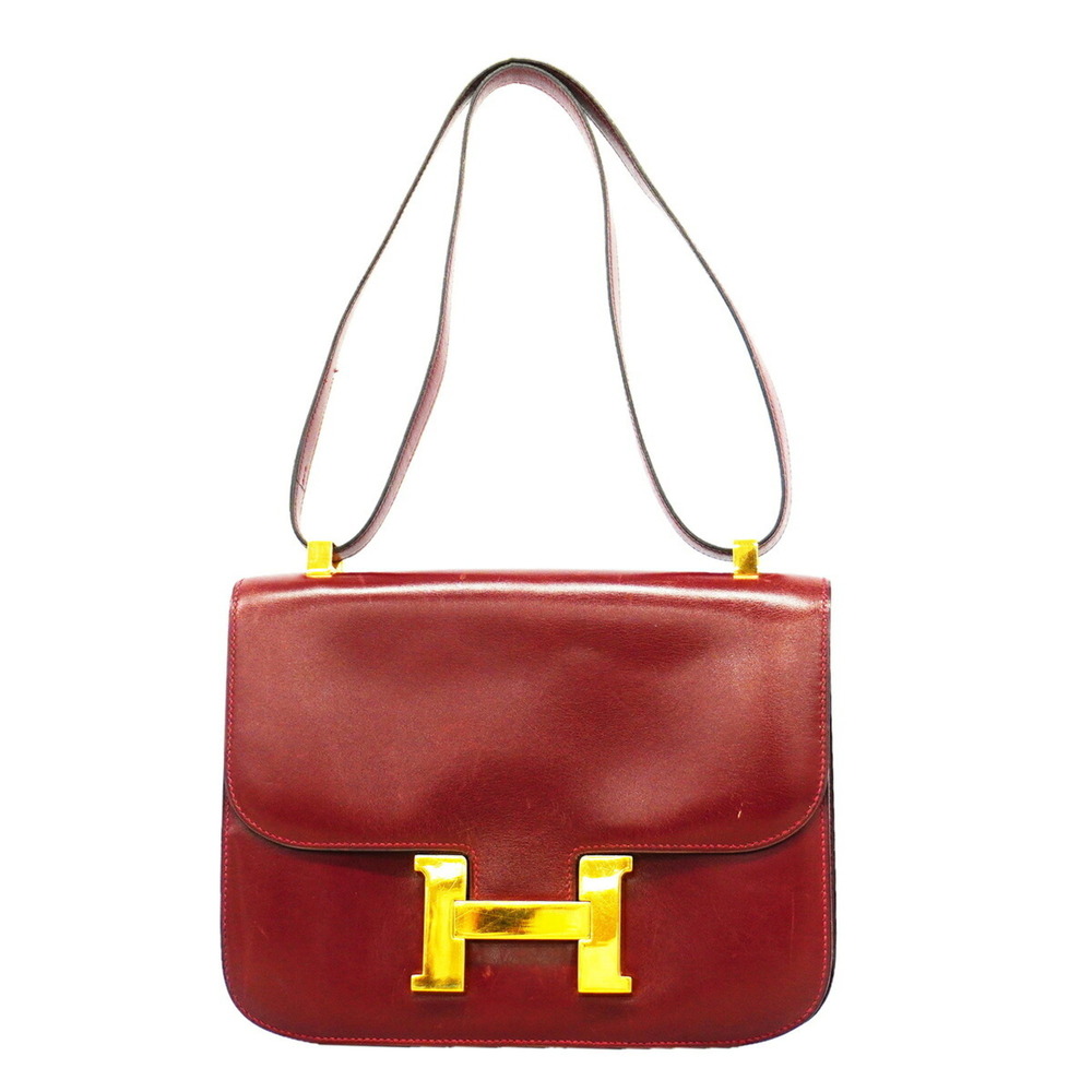 Hermes Constance Shoulder Bag, Box Calf Leather, Bordeaux, with "〇I" stamp, ...
